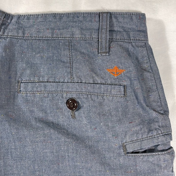 Dockers mens blue basic flat front canvas 10" inseam Bermuda shorts - size 32 - Picture 4 of 11